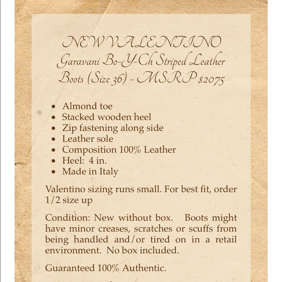 Valentino Garavani Bo Y Ch Striped Leather Boots - Picture 12 of 12